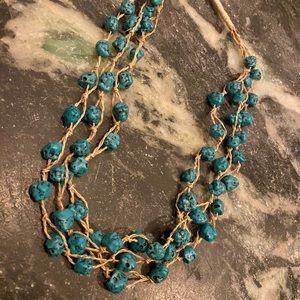Vintage turquoise and hemp necklace